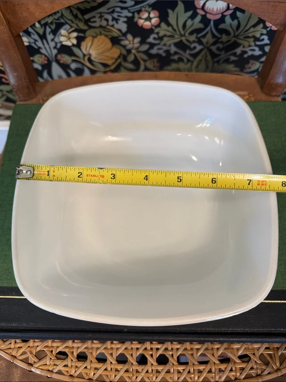 Vintage Pyrex Opal White Square Hostess Serving Bowl 515-B 1.5 quart